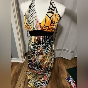 Floor length multicolor summer maxi dress